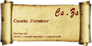 Csada Zsombor névjegykártya